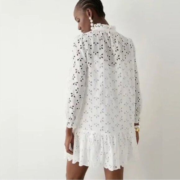 J. Crew White Eyelet Mini Dress - Picture 2 of 15